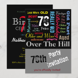 Invitación 70.º feliz cumpleaños al estilo graffiti