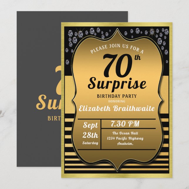 Invitación 70.º Fiesta de la sorpresa del oro negro (Anverso / Reverso)