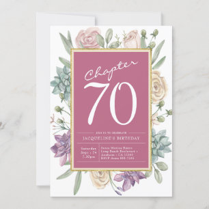 Invitación 70.º Fiesta de la sorpresa floral de cumpleaños