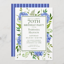 Invitación 70.º Fiesta de sorpresa de Hydrangeas Azules