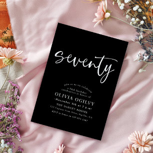 Invitación 70.º guión moderno de la fiesta de cumpleaños de l