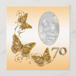 Invitación 70.a septuagésima foto del otoño del cumpleaños
