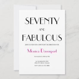 Invitación 70 and Fabulous | 70 Birthday Party Invitation
