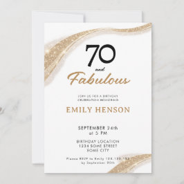 Invitación 70 and Fabulous Gold 70th Birthday Invitation