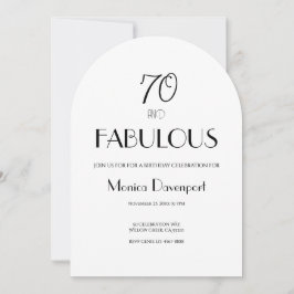 Invitación 70 and Fabulous Seventy Birthday Invitation