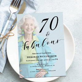 Invitación 70 and Fabulous Sixtieth Birthday Photo Script Inv