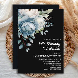 Invitación 70 Aniversario de la Flora Blanca Azul Negra