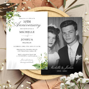Invitación 70° Aniversario del Boda Foto de vegetación floral