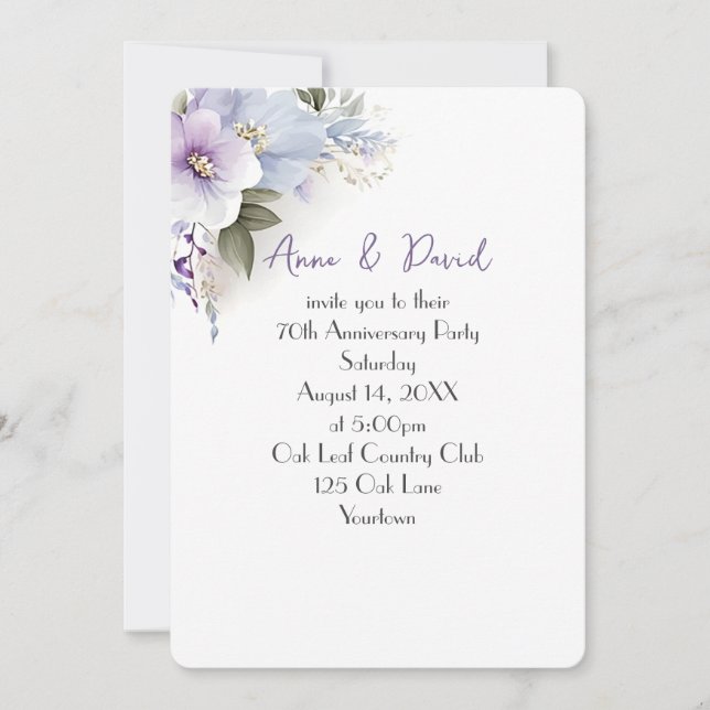 Invitación 70° Aniversario Fiesta Floral Bouquet (Anverso)