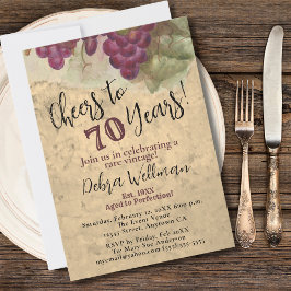 Invitación 70 años de vitalidad rústica a 70 años