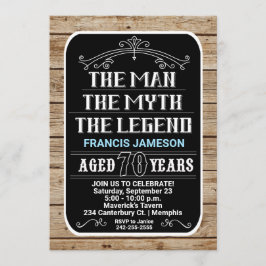 Invitación 70 años El hombre el mito la leyenda 70 años