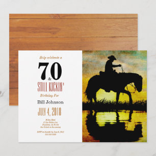 Invitación 70 años y aún matando la fiesta de cumpleaños