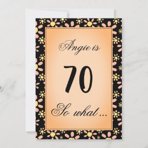 Invitación 70 así que qué Flor de margarita Floral Cumpleaños