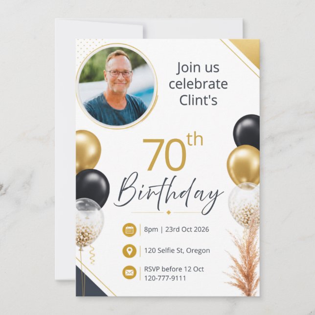 Invitación 70 cumpleaños (Anverso)