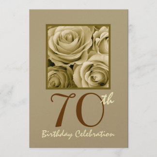 Invitación 70° cumpleaños invitan a Rosas de ORO