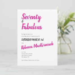 Invitación 70 & Fabuloso | Fiesta de cumpleaños elegante de 7