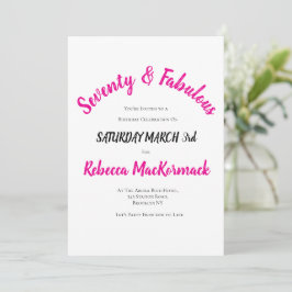 Invitación 70 & Fabuloso | Fiesta de cumpleaños elegante de 7
