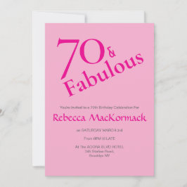 Invitación 70 & Fabuloso | Fiesta de cumpleaños elegante de 7