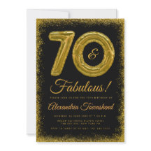 70 & Fabulosos Globos Dorados Cumpleaños 70