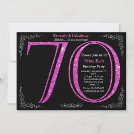 Invitación 70, fiesta de cumpleaños, setenta, Gatsby, plata n