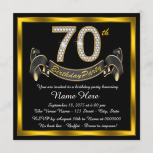 Invitación 70.o Fiesta de cumpleaños