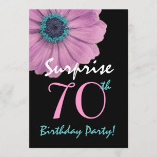 Invitación 70.o Margarita rosada bonita del cumpleaños de la