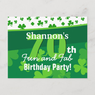 Invitación 70.o Tréboles impresionantes G002G del verde del