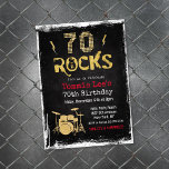 Invitación 70 Rocks Rockstar Guitar 70th Birthday Invitation<br><div class="desc">70 Rockstar Guitarra Eléctrica Metalizado Metálica Purpurina Sorpresa 70 cumpleaños Invitación</div>