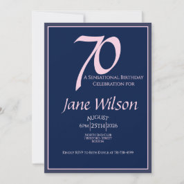 Invitación 70 & Sensacional Cumpleaños de Navy y Rosa