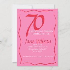 Invitación 70 & Sensacional Cumpleaños Rosa y Azafrán 