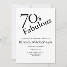 70 Setenta & Fabuloso Elegante Cumpleaños 70 Fiest