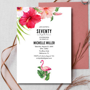 Invitación 70 y fabulosa fiesta de cumpleaños 70 del flamenco