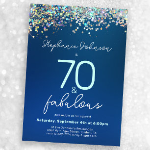 Invitación 70 y fabulosa fiesta de cumpleaños 70 del Purpurin