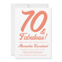 70 y Fabulosas Naranja Escritura Retro Cumpleaños 