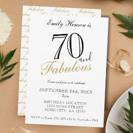 Invitación 70 y Fabuloso Elegante Script Cumpleaños