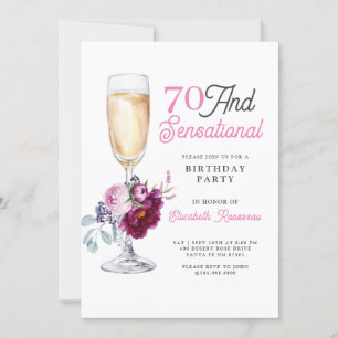 Invitación 70 Y Fiesta De Cumpleaños Sensacional