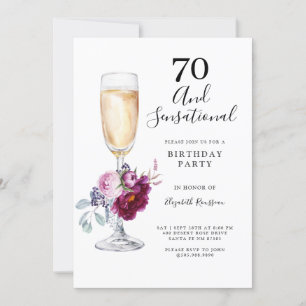 Invitación 70 Y Fiesta De Cumpleaños Sensacional