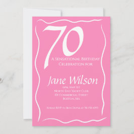 Invitación 70 y Sensacional Cumpleaños Rosa