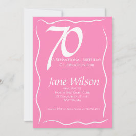 Invitación 70 y Sensacional Cumpleaños Rosa