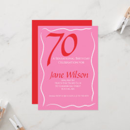 Invitación 70 y Sensacional Cumpleaños Rosa y Azafrán