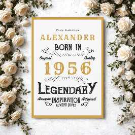 Invitación 70th Birthday Born 1956 White Gold Legend