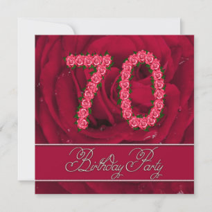 Invitación 70th birthday party invitation with roses