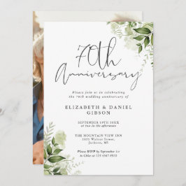 Invitación 70th Wedding Anniversary Greenery Floral