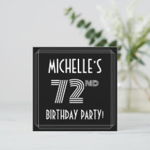 72ª fiesta de cumpleaños: estilo Art Deco con nomb