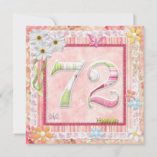 Invitación 72.ª fiesta de cumpleaños estilo scrapbooking