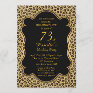 Invitación 73.ª Fiesta de Cumpleaños 73, Chita, Negro y Oro