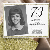 73 Cumpleaños Personalizado Blanco y Dorado 