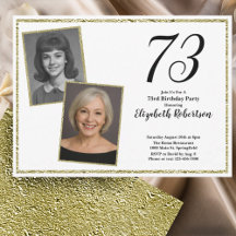73 Cumpleaños personalizado en blanco y dorado 