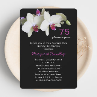Invitación 75.ª Bonito de la fiesta de cumpleaños sorpresa Fl