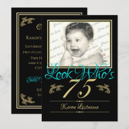 Invitación 75.ª fiesta de cumpleaños con foto
